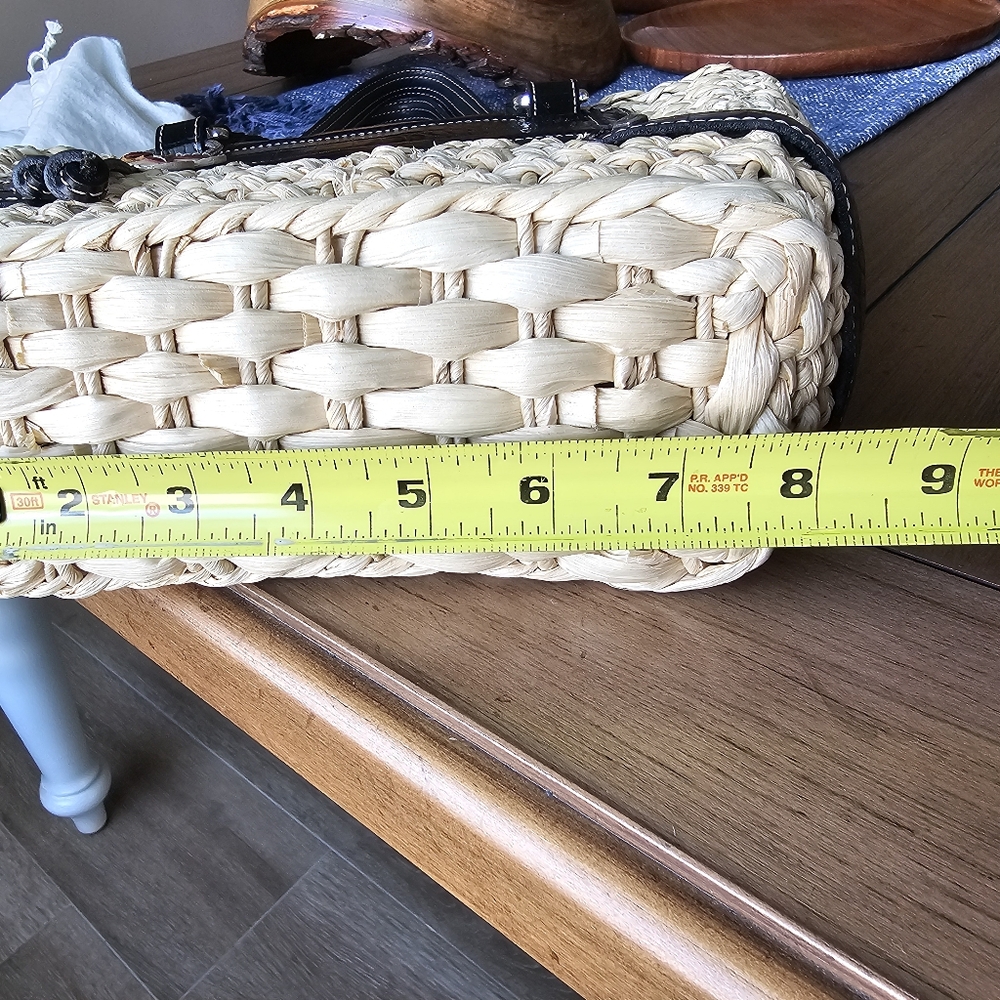 Brighton Straw Handbag with Leather Accents - Picture 13 of 16